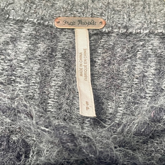 FREE PEOPLE Tie Front Grey Sweater - Picture 5 of 5